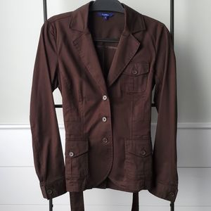 Utility Safari Jacket Blazer Brown Colour